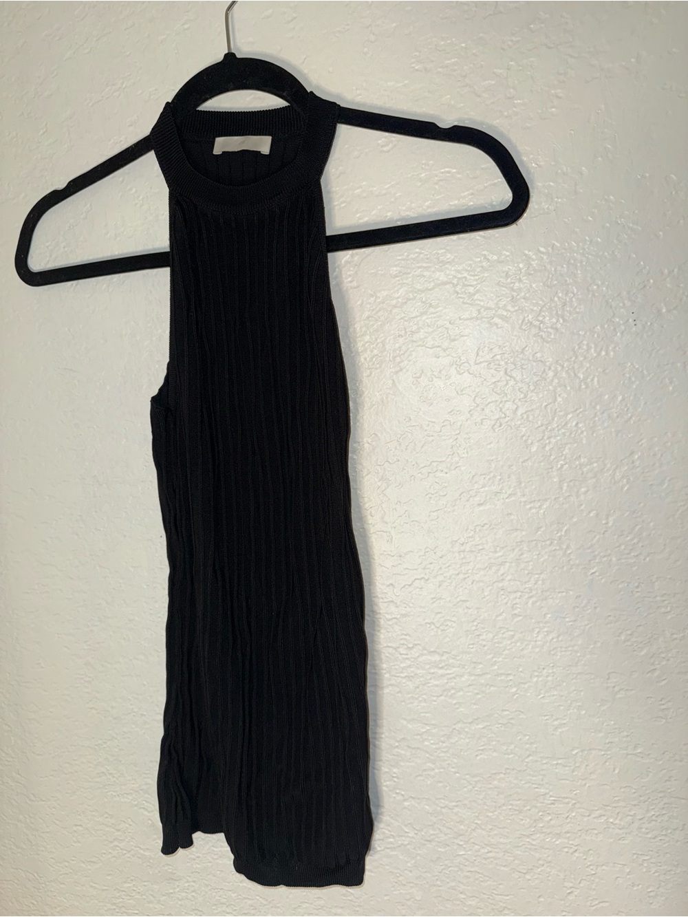 H&M Black Ribbed Halter Tank Top